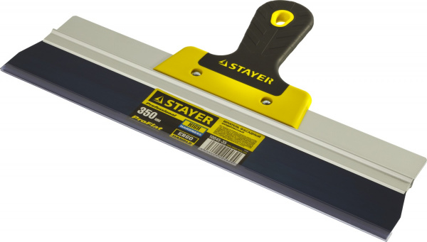 STAYER PROFlat, 350 мм, усиленная алюминиевая направляющая, двухкомпонентная ручка, анодированный, фасадный шпатель, Professional (10045-35)
