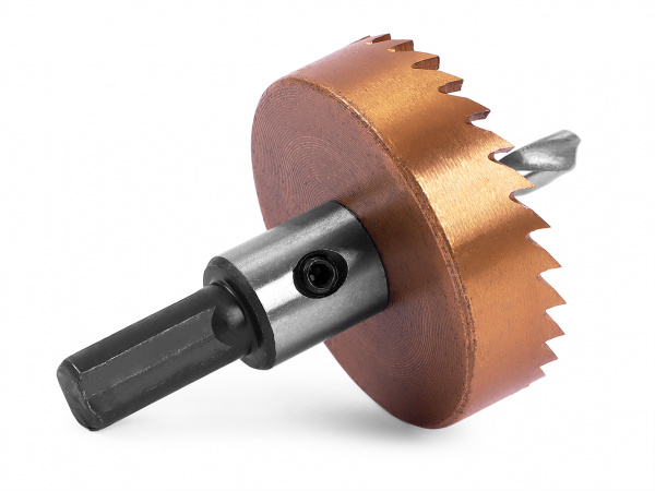 HSS-TiN коронка MESSER 48мм с центр. сверлом и толкающей пружиной для  лист. материала  до 2 мм ц/х