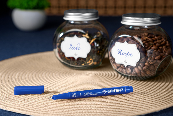 ЗУБР МП-50 синий, 0.5 мм перманентный маркер (06321-7)