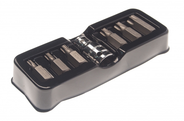 Набор бит RF-4074TH TORX с отверстием и битодержателем,7пр.1/2"(L:30мм;Т25,Т30,Т40,Т45,Т50,Т55), в ложементе ROCKFORCE /1