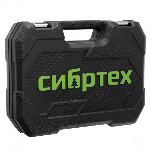 Набор инструментов, 1/2", 1/4", пластиковый кейс, 82 предмета// Сибртех Набор инструментов, 1/2", 1/4", пластиковый кейс, 82 предмета// Сибртех
