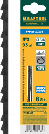 KRAFTOOL Pro Cut, 130 мм, 6 шт, полотна для лобзика (15340-03)