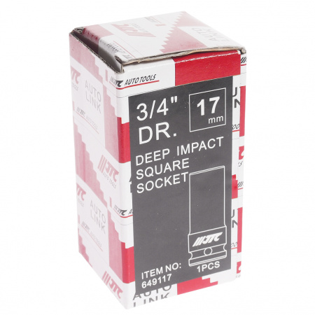 JTC Головка торцевая 3/4" 17мм 4-х гранная (квадрат) ударная глубокая L=90мм JTC JTC Головка торцевая 3/4" 17мм 4-х гранная (квадрат) ударная глубокая L=90мм JTC