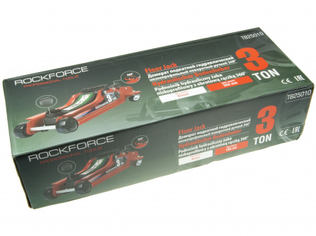 Домкрат гидравлический RF-T825010, подкатной 3т низкопрофильный с поворотной ручкой 360° (h min 85мм,h max 380мм) ROCKFORCE /1