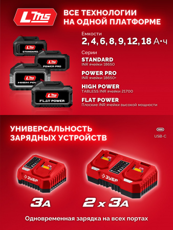 ЗУБР 20 В, 40 Н·м, 2 АКБ LMS (2 А·ч), дрель-шуруповерт, сумка (ДШ-40-22)