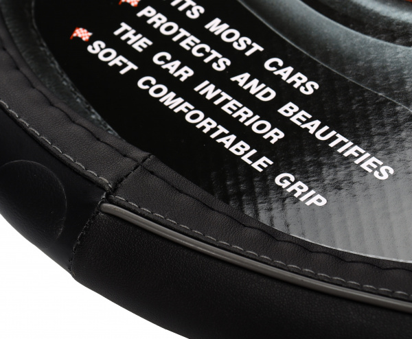 Оплетка руля MIS-17STW11(M) черная с серым кантом MISTAR /1/25