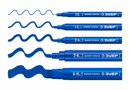 ЗУБР МК-800 синий, 2-8 мм клиновидный маркер-краска (06327-7)