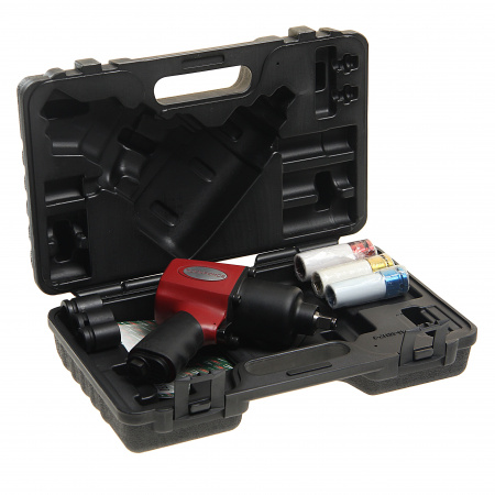 Пневмогайковерт RF-82545K7 1220Нм, 1/2" с комплектом головок (17-21мм+17-21мм д/литых дисков) 7пр. (потребление 185л/мин) ROCKFORCE /1