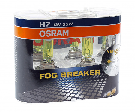 Автолампа H7 (55) PX26d FOG BREAKER 2600K (евробокс, 2шт) 12V OSRAM /1/10