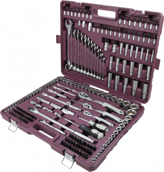 TS217 Набор инструмента универсальный 1/4", 3/8", 1/2"DR, 217 предметов TS217 Набор инструмента универсальный 1/4", 3/8", 1/2"DR, 217 предметов