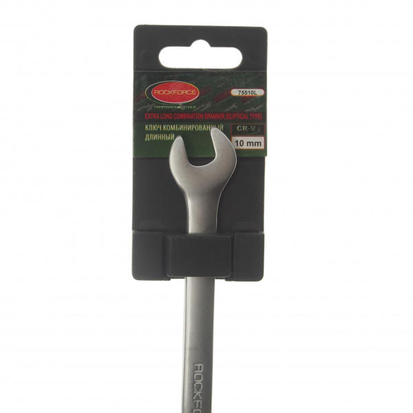 Ключ комбинированный 10мм RF-75510L удлиненный на пластиковом держателе ROCKFORCE /1