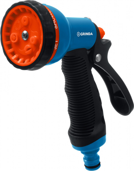 GRINDA спиральный шланг 3/8″ x 15 м, пистолет-распылитель, адаптеры, поливочный набор, PROLine (428495)