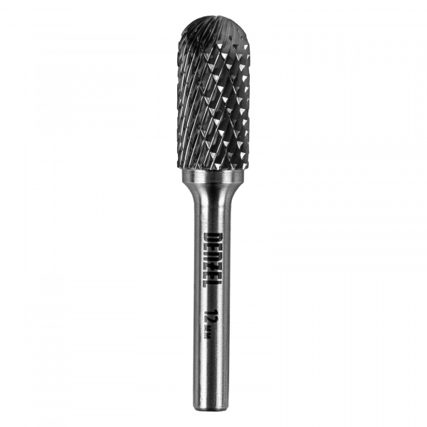 Борфреза по металлу твердосплавная, цилиндрическая закругленная, тип-С, 12 мм// Denzel
