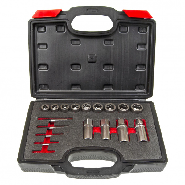 Набор ER-86738 для откручивания заломанных болтов, гаек и шпилек 18пр., в кейсе ЭВРИКА /1/10 Набор ER-86738 для откручивания заломанных болтов, гаек и шпилек 18пр., в кейсе ЭВРИКА /1/10