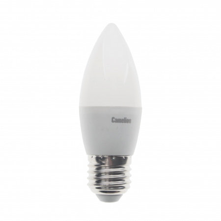 Лампа светодиодная E27 С35 8W тёплый свет CAMELION 1/10/100