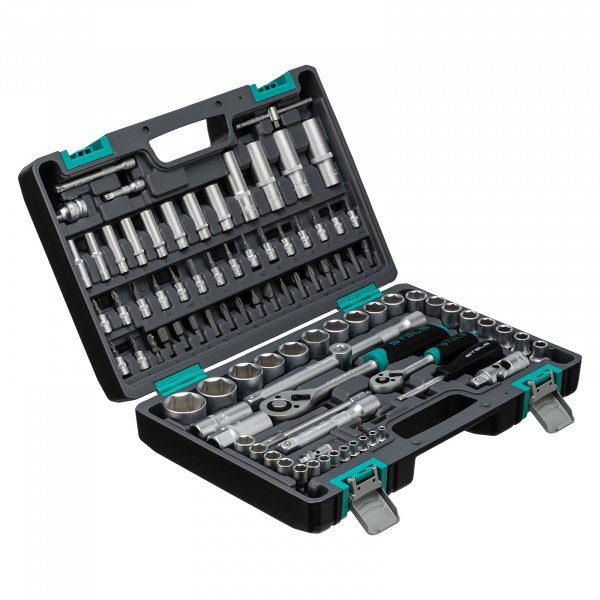 Набор инструментов, 1/2", 1/4", CrV, пластиковый кейс 94 предмета Stels Набор инструментов, 1/2", 1/4", CrV, пластиковый кейс 94 предмета Stels