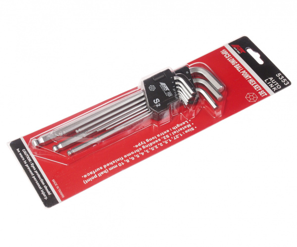 JTC Набор ключей шестигранных 1.27-10мм Г-образных экстрадлинных с шаром 10 предметов JTC JTC Набор ключей шестигранных 1.27-10мм Г-образных экстрадлинных с шаром 10 предметов JTC