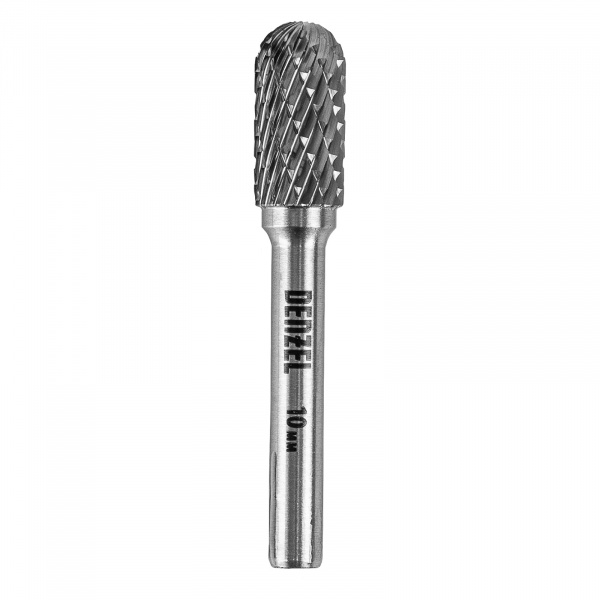 Борфреза по металлу твердосплавная, цилиндрическая закругленная, тип-С, 10 мм// Denzel