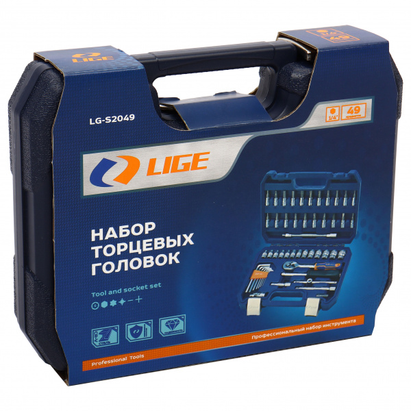 Набор торцевых головок 1/4" 6-гранный 49пр., в кейсе LG-S2049 LIGE /1/10 NEW Набор торцевых головок 1/4" 6-гранный 49пр., в кейсе LG-S2049 LIGE /1/10 NEW