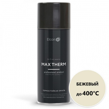 Эмаль аэроз. термостойкая 400град  бежевая 520мл Elcon MAX THERM (12)