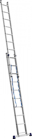 СИБИН, 10 ступеней, со стабилизатором, алюминиевая, Двухсекционная лестница (38823-10)