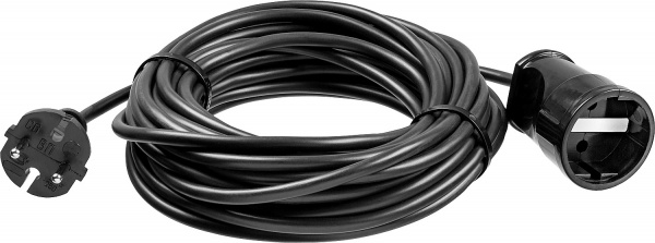 Удлинитель-шнур ″ПВС 207-Ш″, 10 м, 2200 Вт, 1 гнездо, ПВС 2х0,75 мм2, ЗУБР