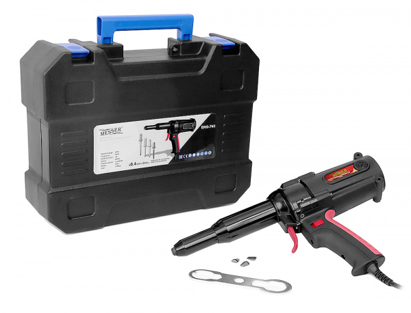 Электрический (сетевой)  заклепочник MESSER ERG-743 для установки вытяжных заклепок (4,0 - 6,4 мм)