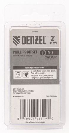 Набор бит, PH2x50, 5 шт.// Denzel