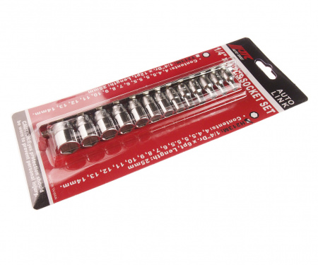 JTC Набор головок торцевых 1/4" 6-ти гранных 04-14мм L=25мм 13 предметов JTC JTC Набор головок торцевых 1/4" 6-ти гранных 04-14мм L=25мм 13 предметов JTC