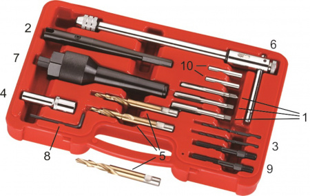 JTC Набор инструментов для демонтажа свечей накаливания 16 предметов в кейсе JTC