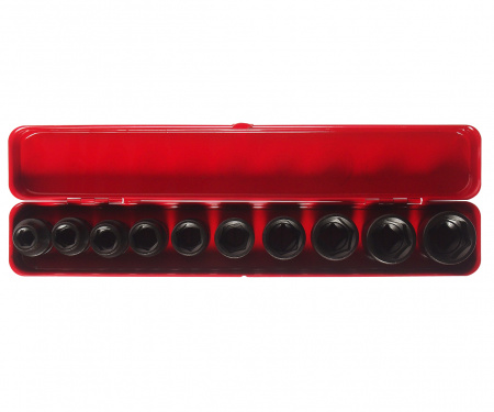 JTC Набор головок торцевых 1/2" 6-ти гранных 10-24мм ударных 10 предметов JTC