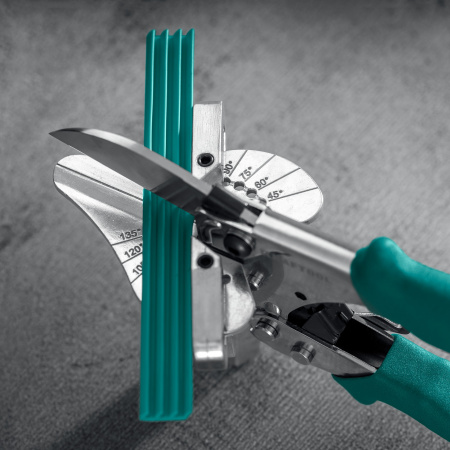 KRAFTOOL MC-12, для различных профилей из пластика и резины, с набором сменных губок, угловые ножницы (23372-12)