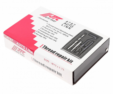JTC Набор инструментов и вставок для восстановления резьбы М12х1.75мм L=16.3мм 14 предметов JTC