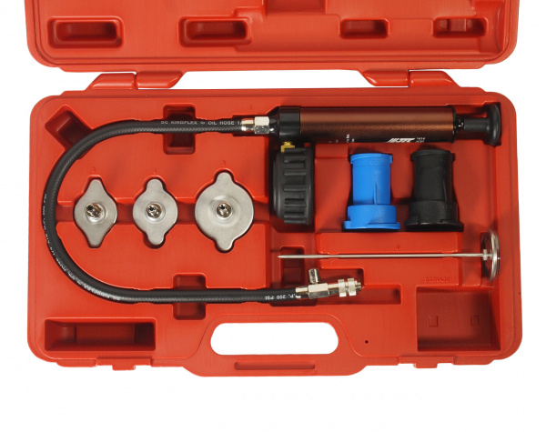 JTC Набор инструментов для тестирования герметичности системы охлаждения 7 предметов в кейсе JTC