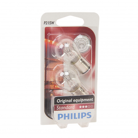 Автолампа P21/5W (BAY15d) (блистер, 2шт) 24V PHILIPS /1/10