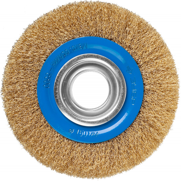 ЗУБР 150 мм, витая стальная латунированная проволока 0.3 мм, щетка дисковая для УШМ, Профессионал (35186-150)