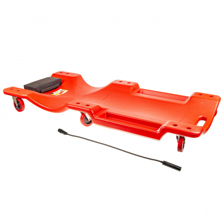 Лежак ремонтный ER-64202 пластиковый на 6-ти колесах (920×430×115мм) с подсветкой (батарейки LR44x4шт) ЭВРИКА /1