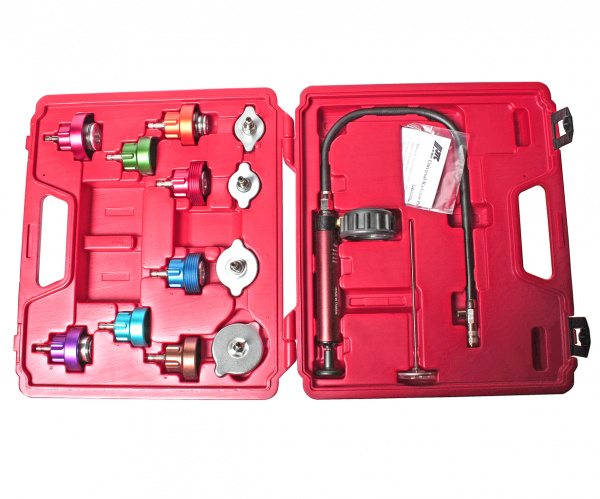 JTC Набор инструментов для тестирования герметичности системы охлаждения 14 предметов в кейсе JTC