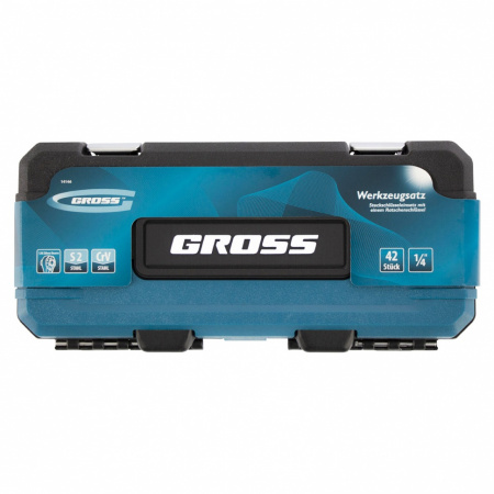 Набор инструментов, 1/4", CrV, 120 зубьев, 42 предмета Gross Набор инструментов, 1/4", CrV, 120 зубьев, 42 предмета Gross