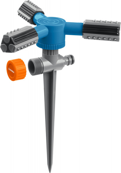 GRINDA RR-P, 75 м, 2 полив, 3 сопла, на пике, ударопрочный пластик, круговой распылитель, PROLine (40341)