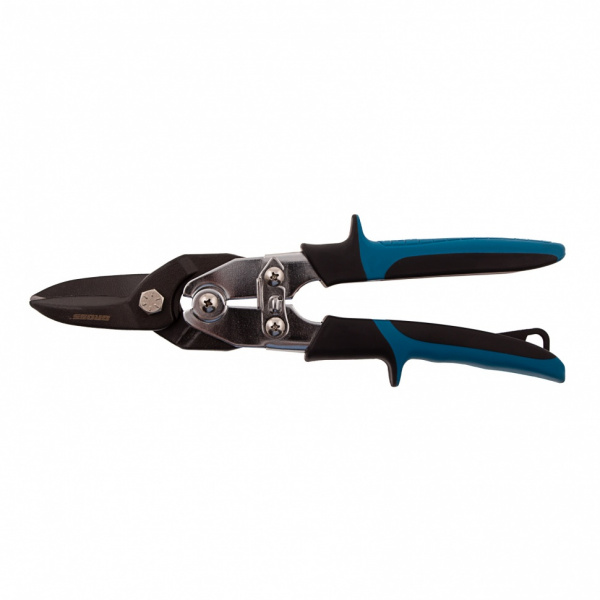 Ножницы по металлу"Piranha"усиленные, 255 мм, прямой рез, сталь СrMo, двухкомпонентные рукоятки Gross