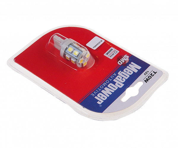 Автолампа W21/5W (W3*16q) 13 SMD 5050 WHITE блистер 260лм 6000K  12V MEGAPOWER /1/50 Автолампа W21/5W (W3*16q) 13 SMD 5050 WHITE блистер 260лм 6000K  12V MEGAPOWER /1/50