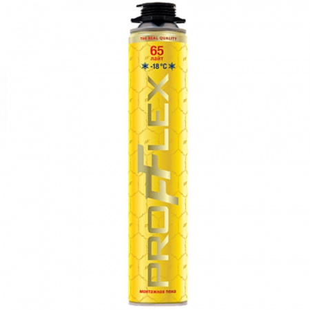 Пена монтажная профессиональная Profflex Pro Yellow Лайт ЗИМА 65л 850г 850мл (12)