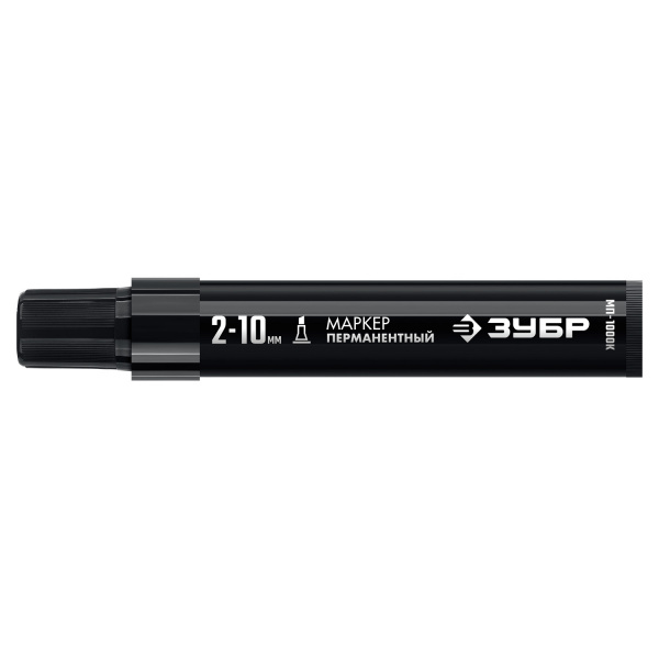 ЗУБР МП-1000К чёрный, 2-10 мм, клиновидный перманентный маркер (06333-2)