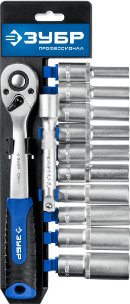 ЗУБР ТБ-12У, 12 предм., (1/2″), набор торцовых головок, Профессионал (27650-H12)