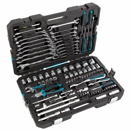 Набор инструментов, 1/4", 1/2", CrV, 120 зубьев, 101 предмет Gross Набор инструментов, 1/4", 1/2", CrV, 120 зубьев, 101 предмет Gross