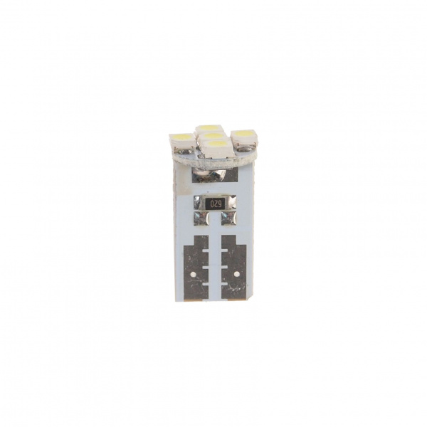 Автолампа T10W (W2,1x9,5d) 5 SMD 3528 WHITE 6000K 90лм   12V MEGAPOWER /10 /100