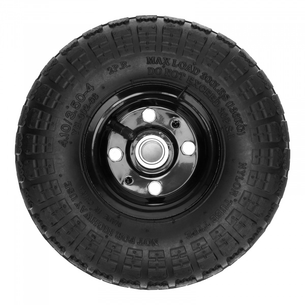 Колесо пневматическое 4.10/3.50-4, колесо D 260 мм. внутренний подшипник D 20 мм, длина оси 50 мм Palisad Колесо пневматическое 4.10/3.50-4, колесо D 260 мм. внутренний подшипник D 20 мм, длина оси 50 мм Palisad