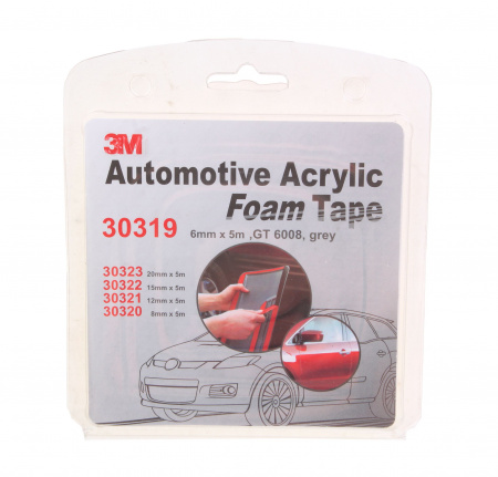 Скотч двухсторонний 6мм x 5м для молдингов ЗМ