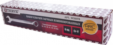 W3S6TB Набор ключей гаечных комбинированных серии ARC в сумке, 34-50 мм, 6 предметов